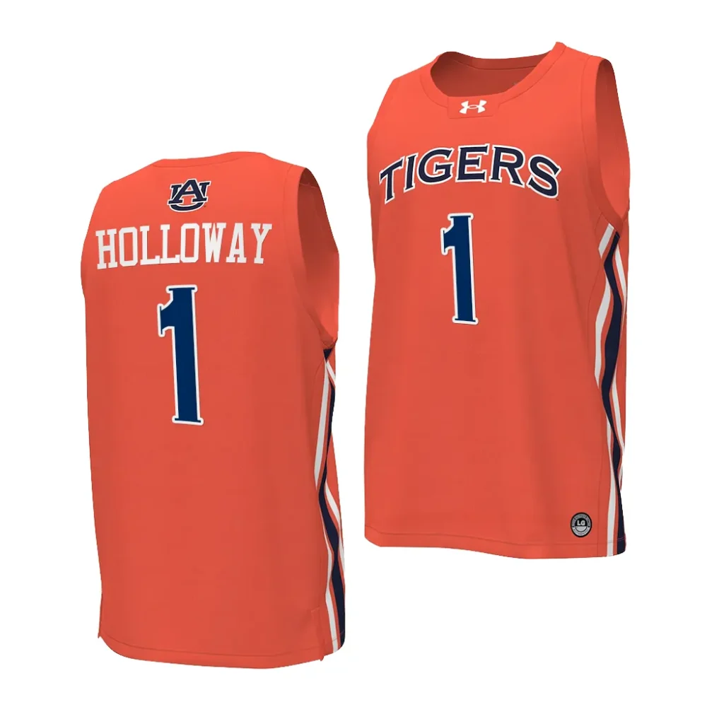 Aden Holloway Auburn Tigers Men's #1 2023-24 Stitched College Orange Basketball Jersey 2412KBWE3