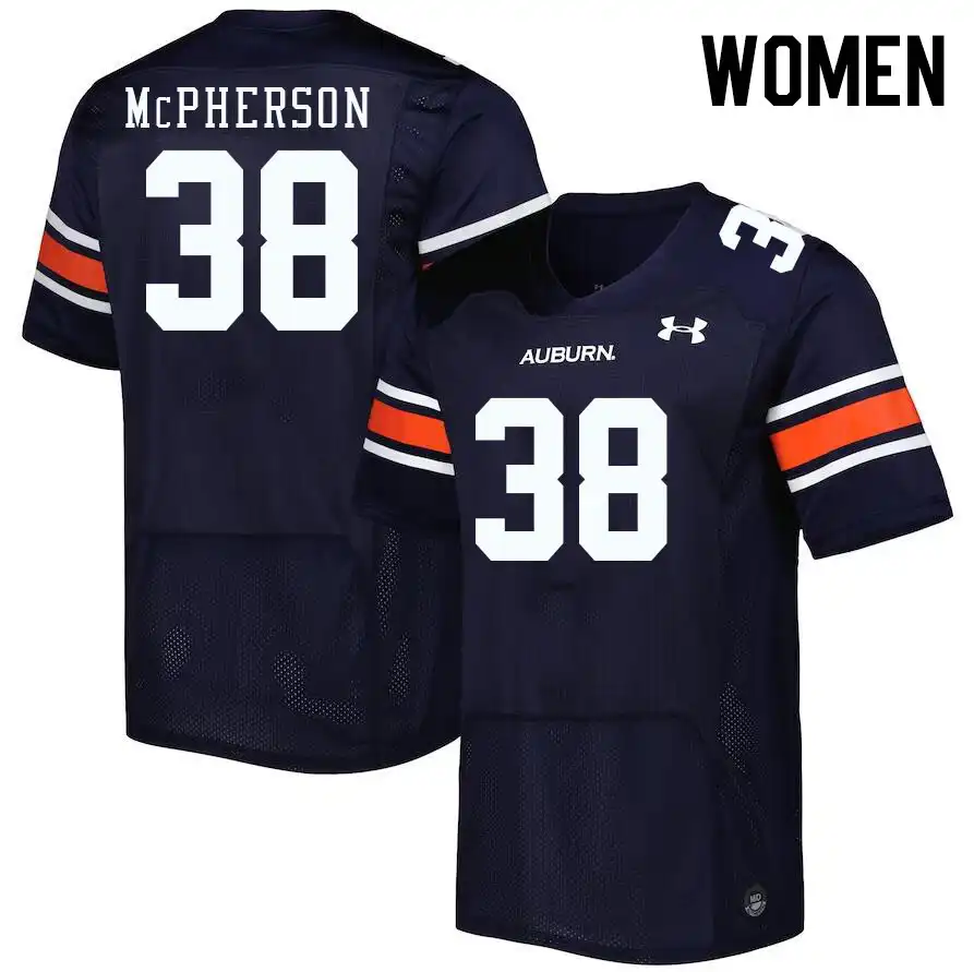 Alex McPherson Auburn Tigers Women's #38 Stitched College Navy Football Jersey 2412RTEH0