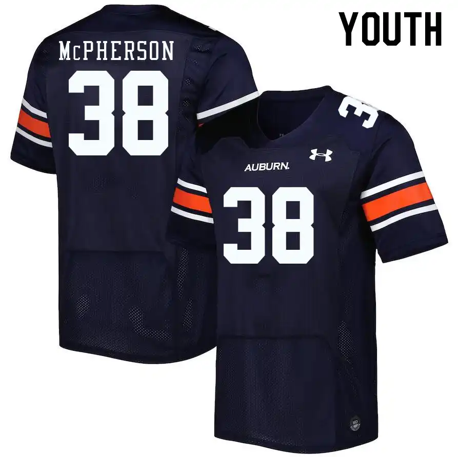 Alex McPherson Auburn Tigers Youth #38 Stitched College Navy Football Jersey 2412SESK8