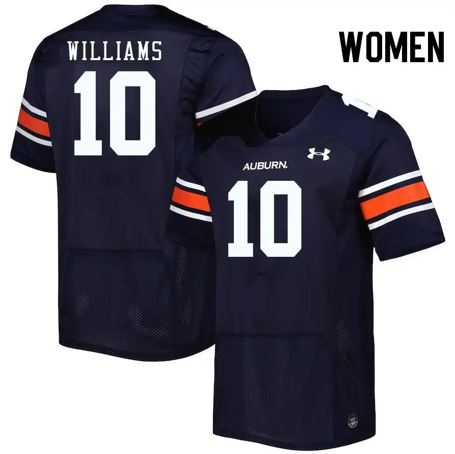 Amaris Williams Auburn Tigers Women's #10 Stitched College Navy Football Jersey 2412EXSS6