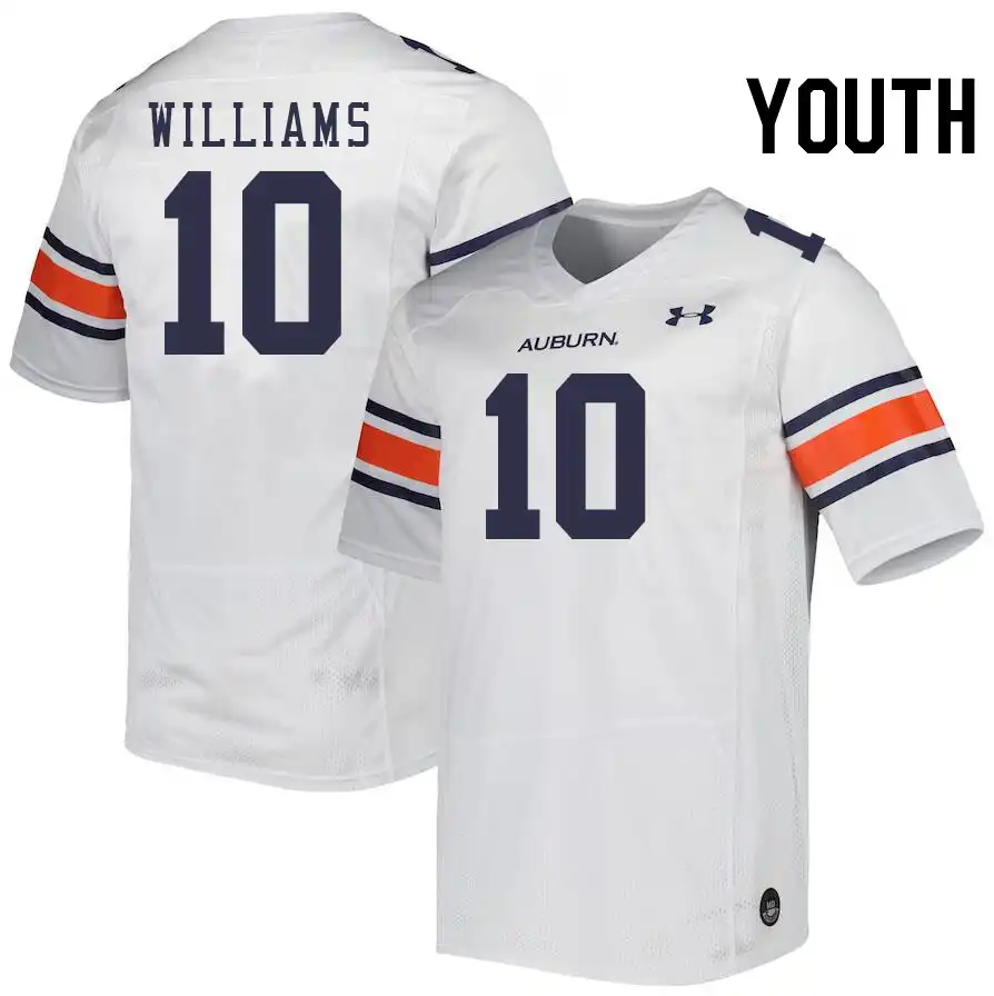 Amaris Williams Auburn Tigers Youth #10 Stitched College White Football Jersey 2412MHPV3