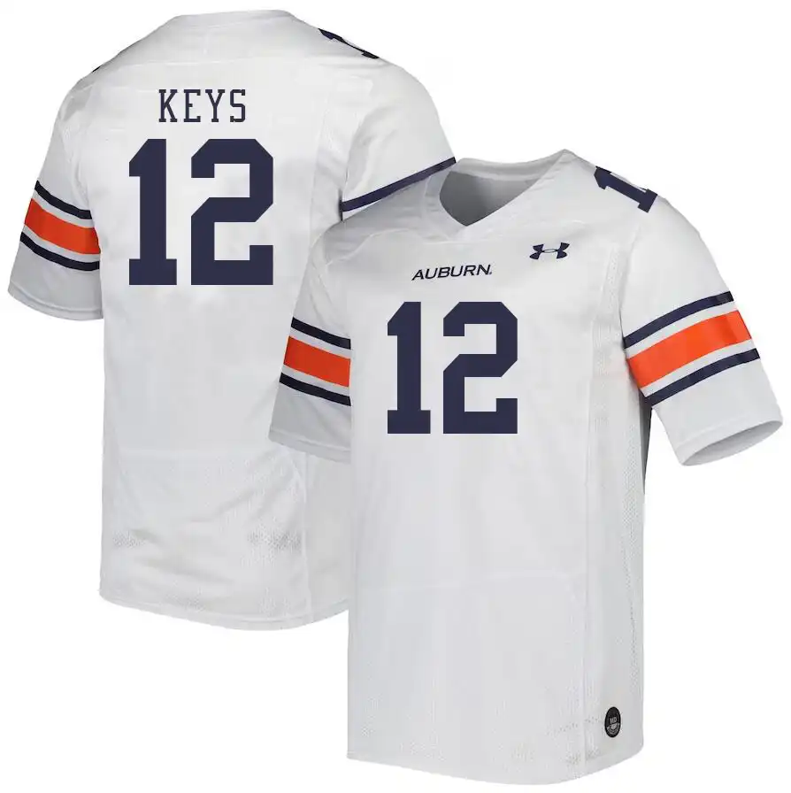 Austin Keys Auburn Tigers Men's #12 Stitched College White Football Jersey 2412FJYC5