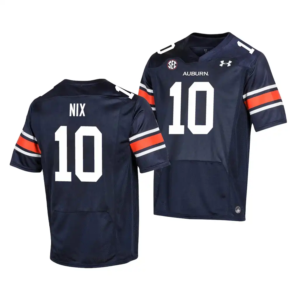 Bo Nix Auburn Tigers Men's #10 Navy Stitched College Premier Football Jersey 2412QUAH3