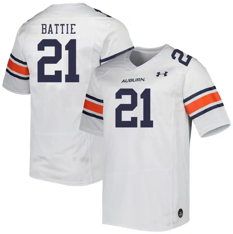 Brian Battie Auburn Tigers Men's #21 Stitched College White Football Jersey 2412VXQD5