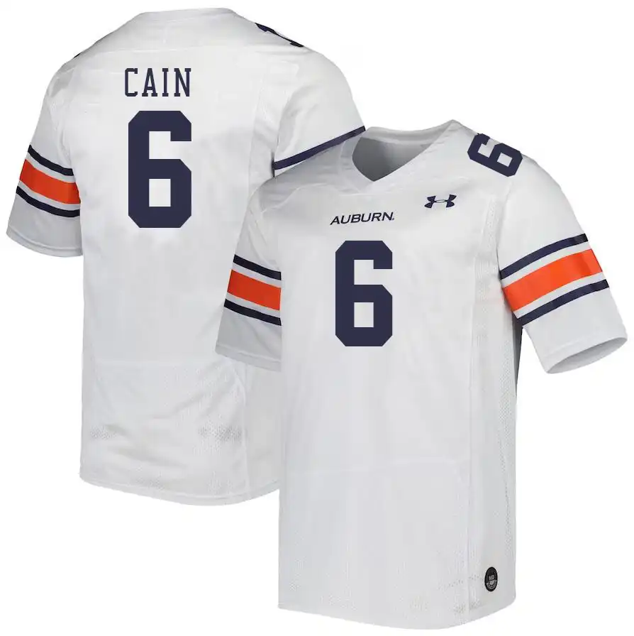 Bryce Cain Auburn Tigers Men's #6 Stitched College White Football Jersey 2412ZKFH4