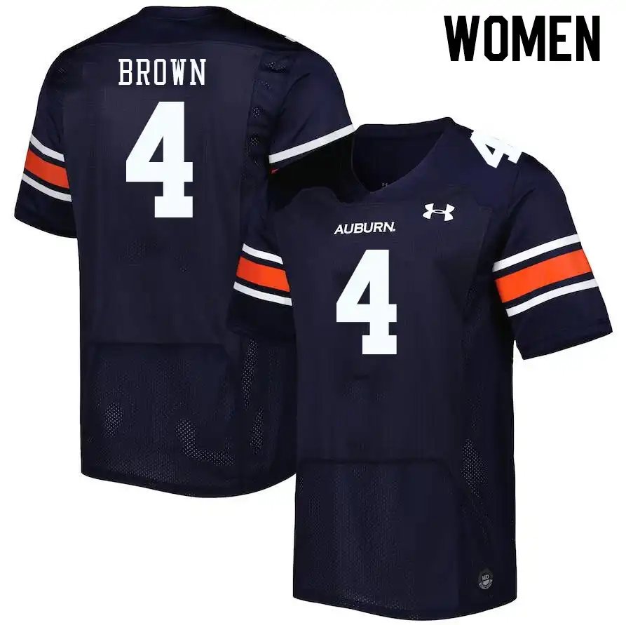 Camden Brown Auburn Tigers Women's #4 Stitched College Navy Football Jersey 2412THMA5