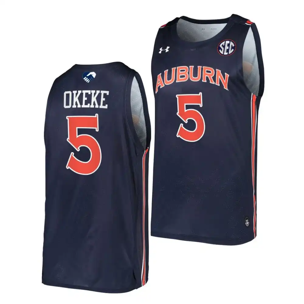 Chuma Okeke Auburn Tigers Men's #5 Navy Stitched College Basketball Jersey 2412GOHU2