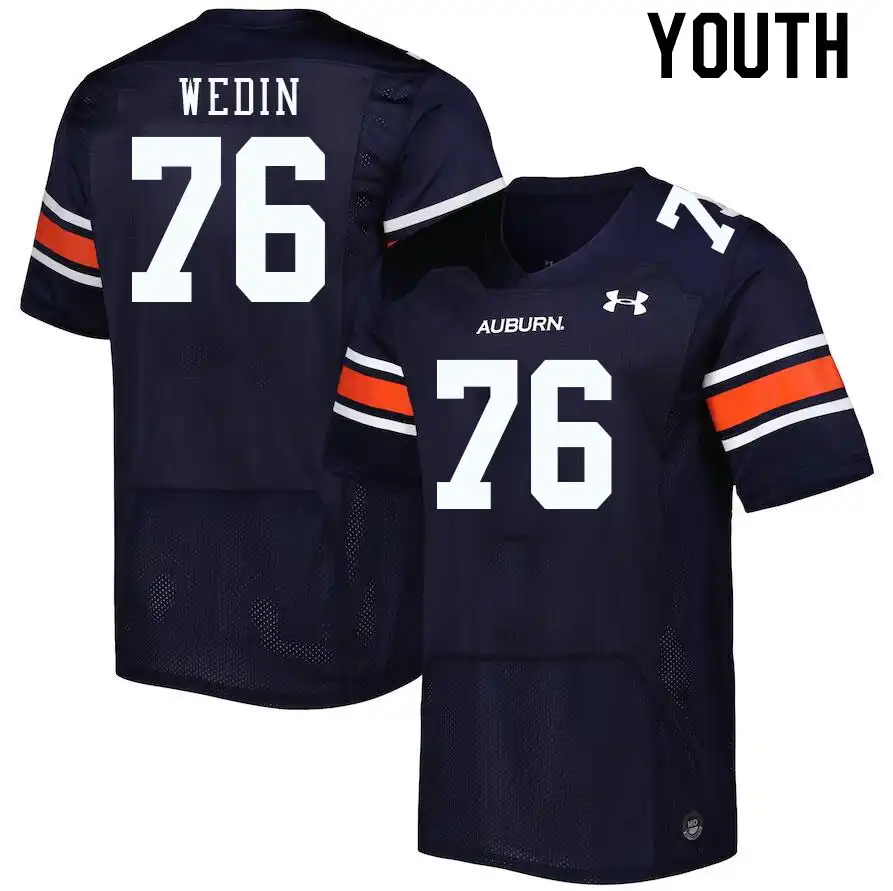 Clay Wedin Auburn Tigers Youth #76 Stitched College Navy Football Jersey 2412UCJH1