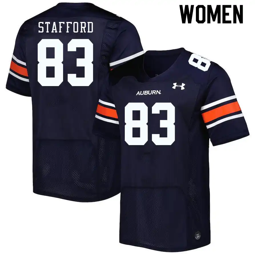 Colby Stafford Auburn Tigers Women's #83 Stitched College Navy Football Jersey 2412IUKD1