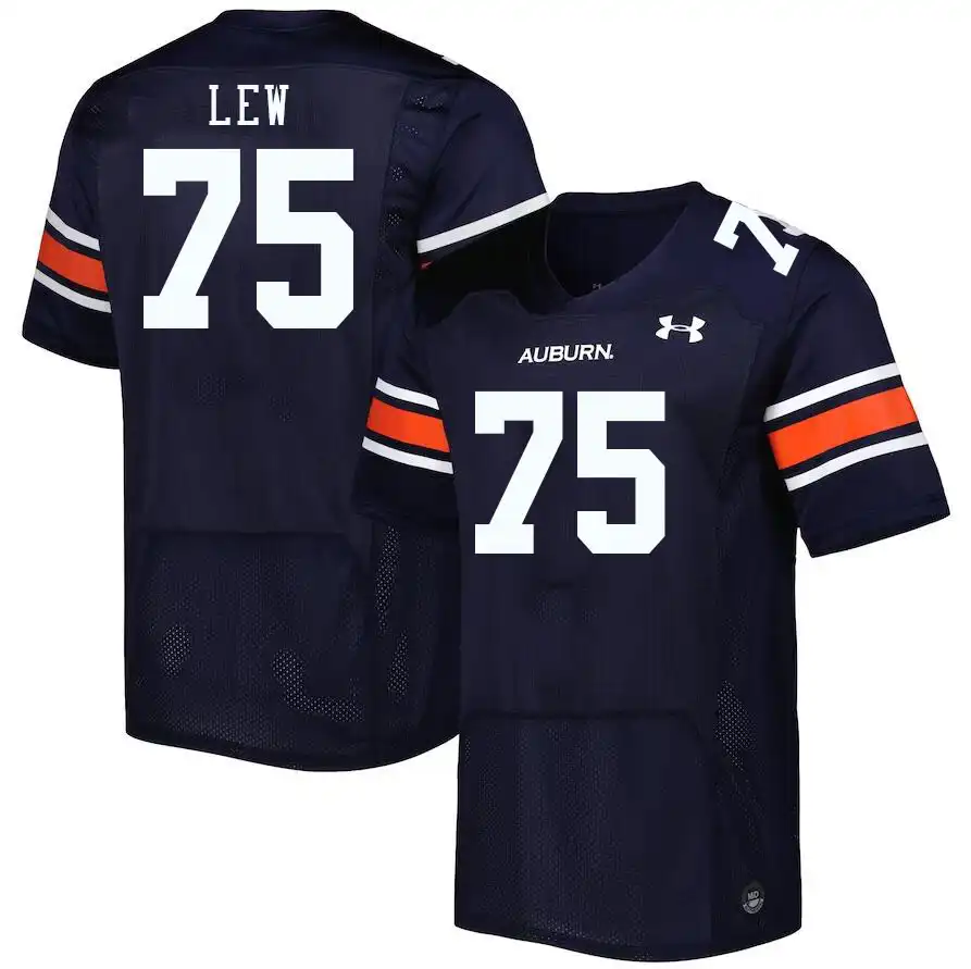 Connor Lew Auburn Tigers Men's #75 Stitched College Navy Football Jersey 2412WSJS7