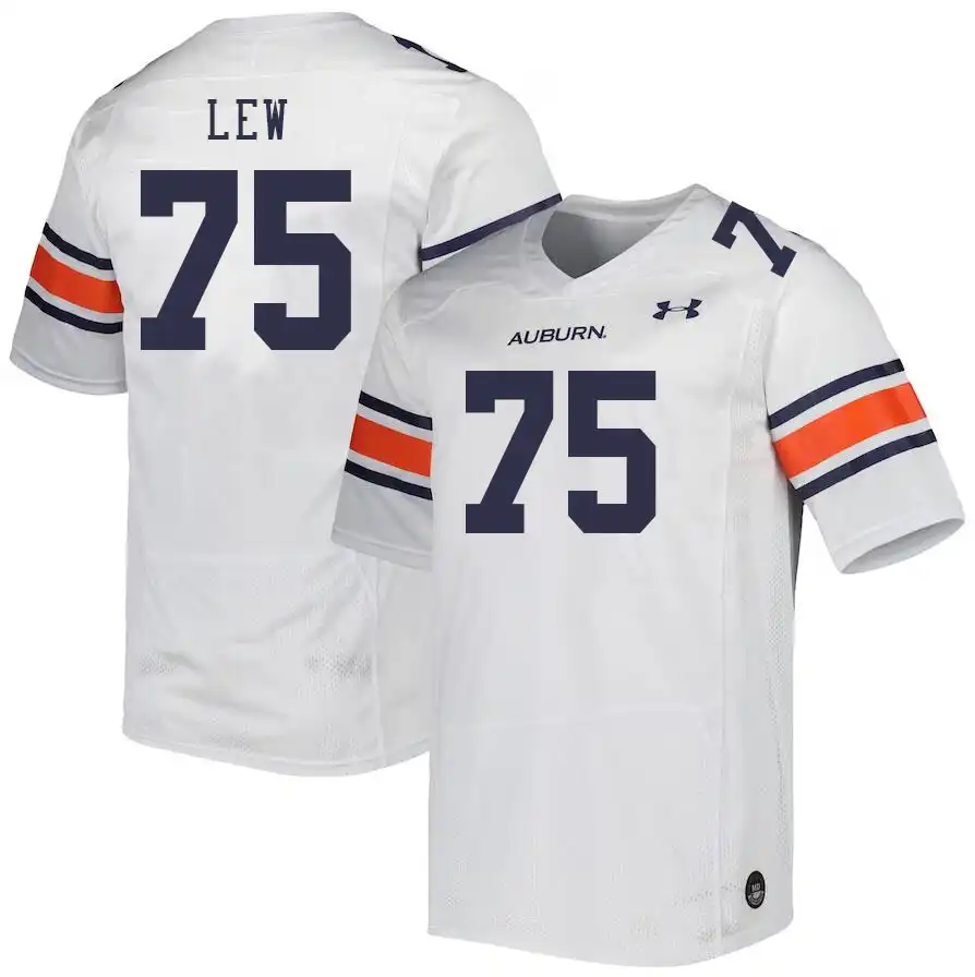 Connor Lew Auburn Tigers Men's #75 Stitched College White Football Jersey 2412BUBM1