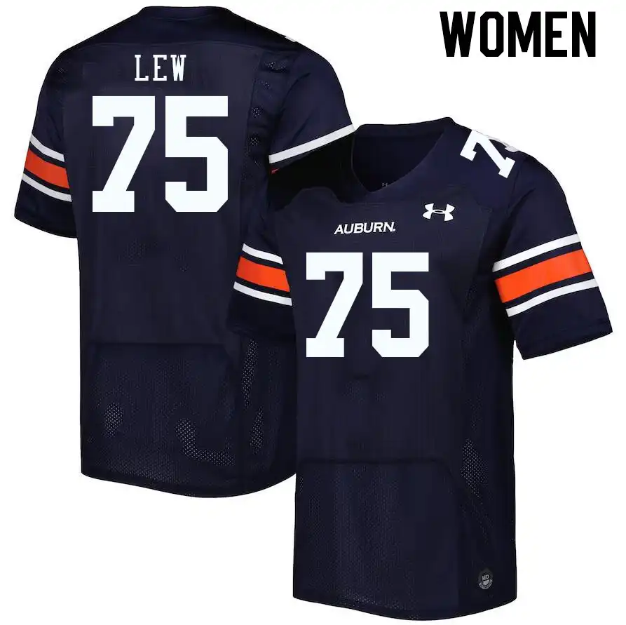 Connor Lew Auburn Tigers Women's #75 Stitched College Navy Football Jersey 2412URBO3