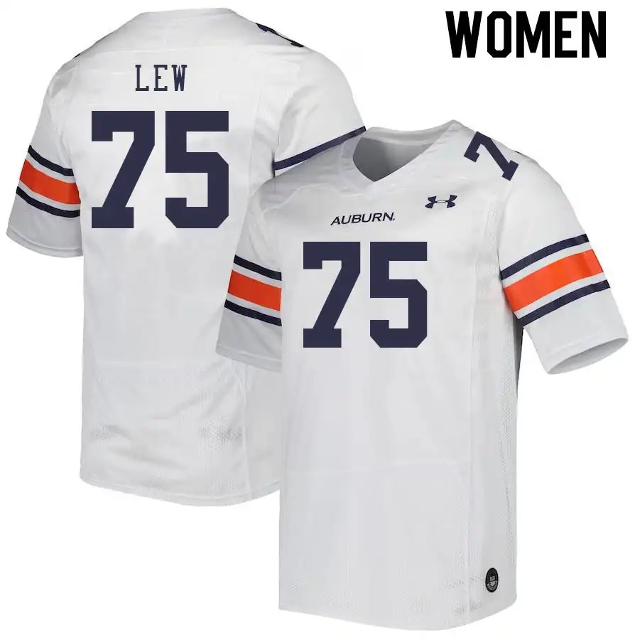 Connor Lew Auburn Tigers Women's #75 Stitched College White Football Jersey 2412OKTR6