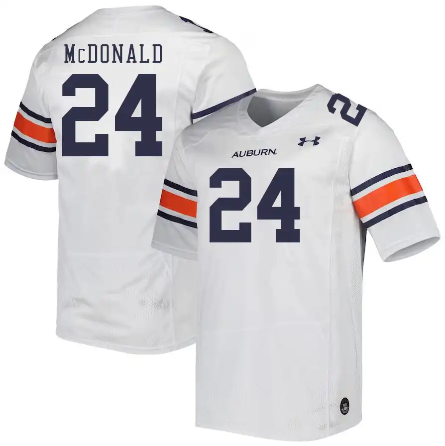 Craig McDonald Auburn Tigers Men's #24 Stitched College White Football Jersey 2412KYGS7