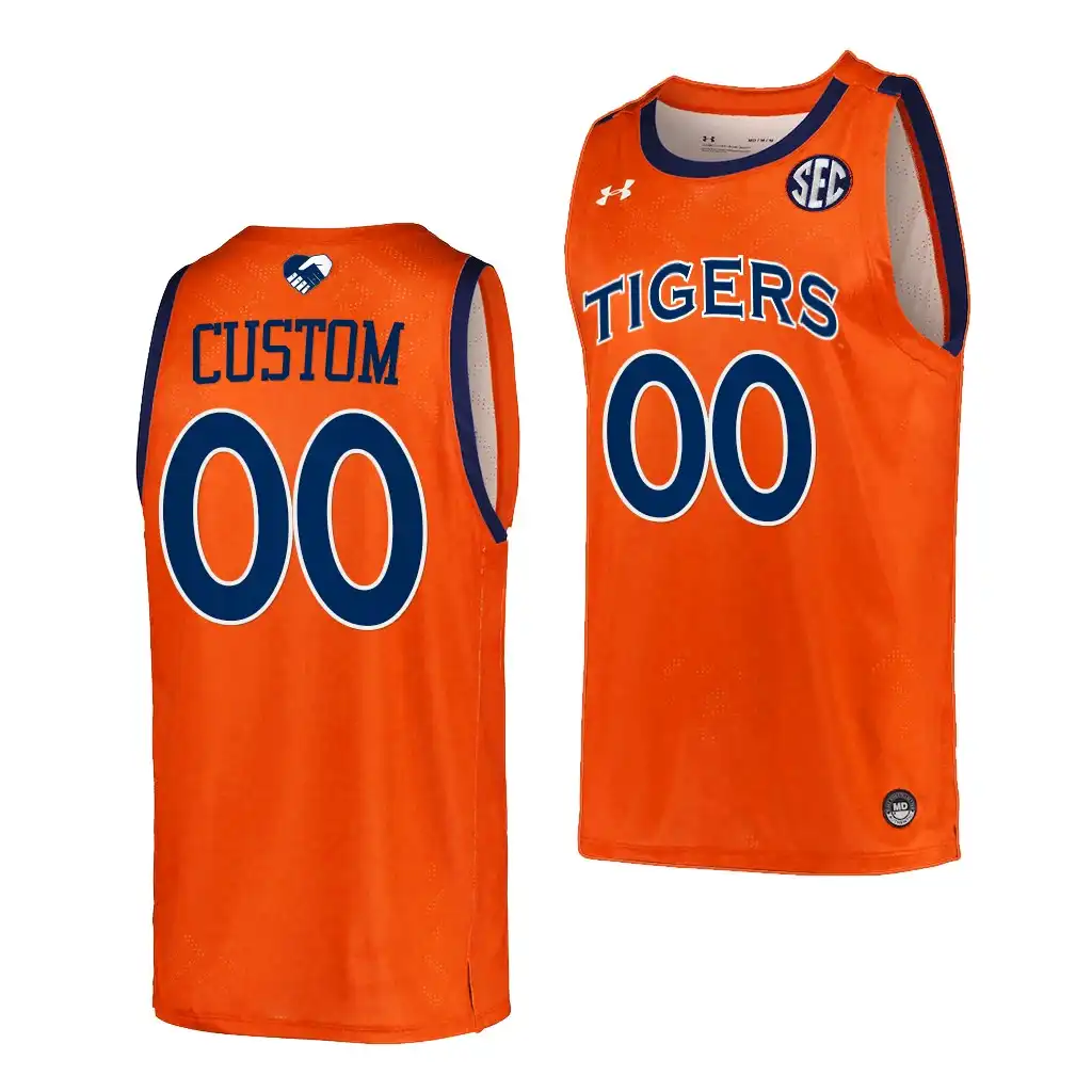 Custom Auburn Tigers Men's #00 2022 Orange Stitched College Unite As One Basketball Jersey 2412LUIY0