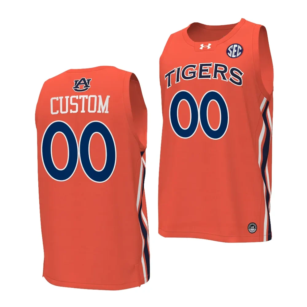 Custom Auburn Tigers Men's #00 Orange Stitched College Basketball Jersey 2412XECO3