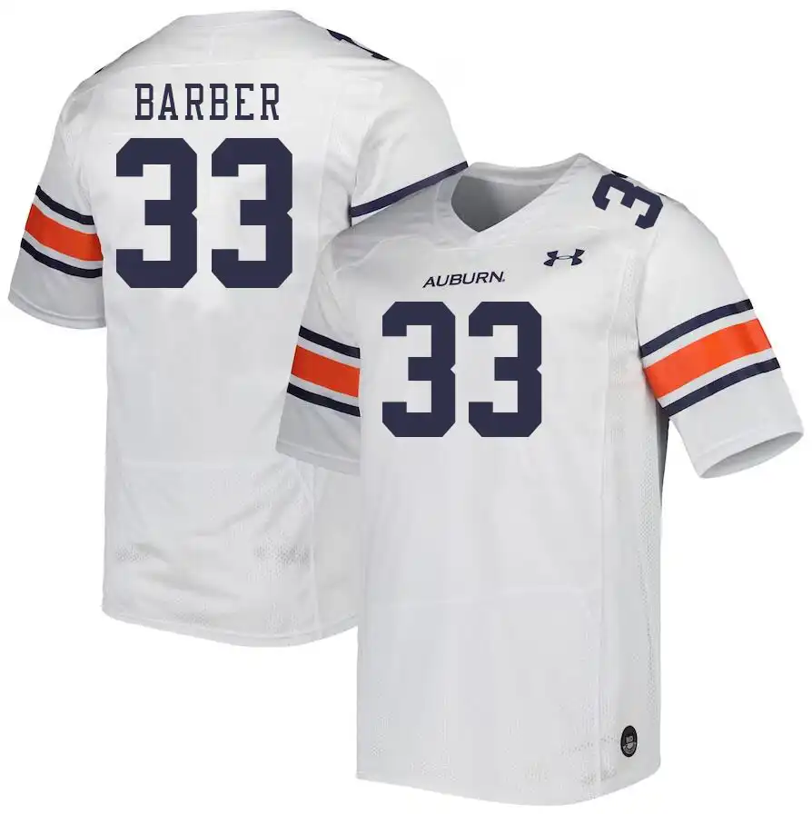 D.J. Barber Auburn Tigers Men's #33 Stitched College White Football Jersey 2412HCYB7