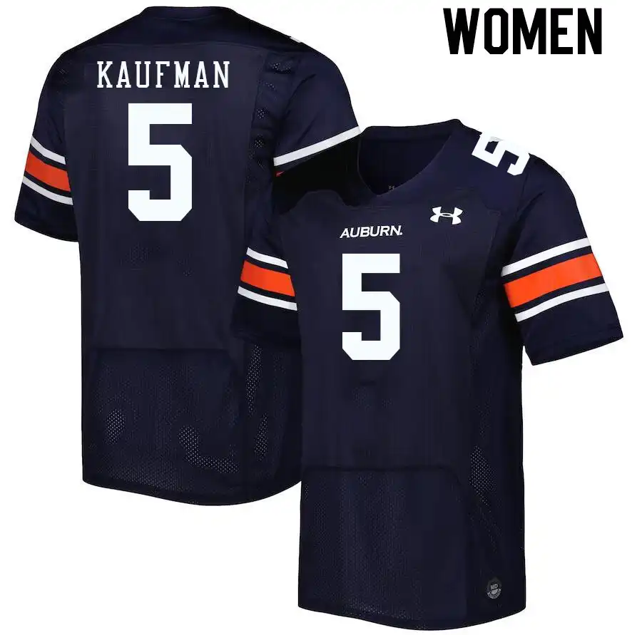 Donovan Kaufman Auburn Tigers Women's #5 Stitched College Navy Football Jersey 2412NQYF1