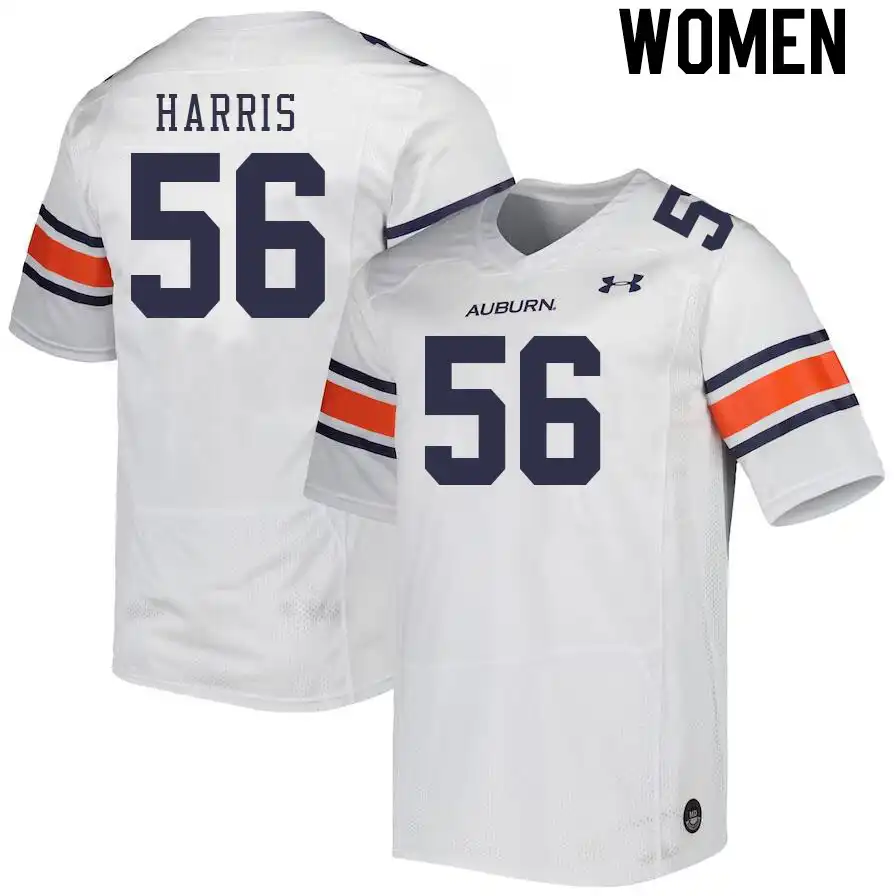 E.J. Harris Auburn Tigers Women's #56 Stitched College White Football Jersey 2412DZIO2