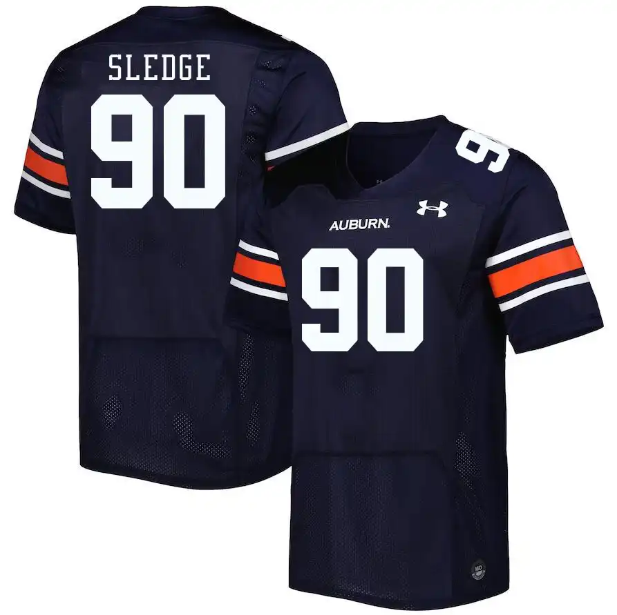 Enyce Sledge Auburn Tigers Men's #90 Stitched College Navy Football Jersey 2412AGOK8