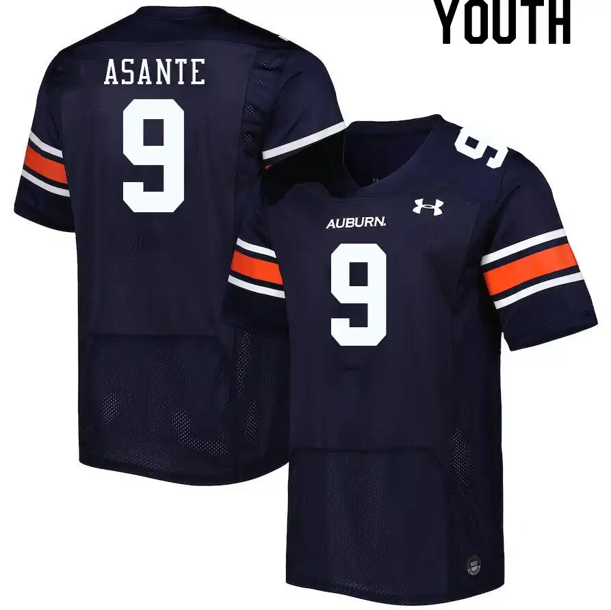 Eugene Asante Auburn Tigers Youth #9 Stitched College Navy Football Jersey 2412MHZS5