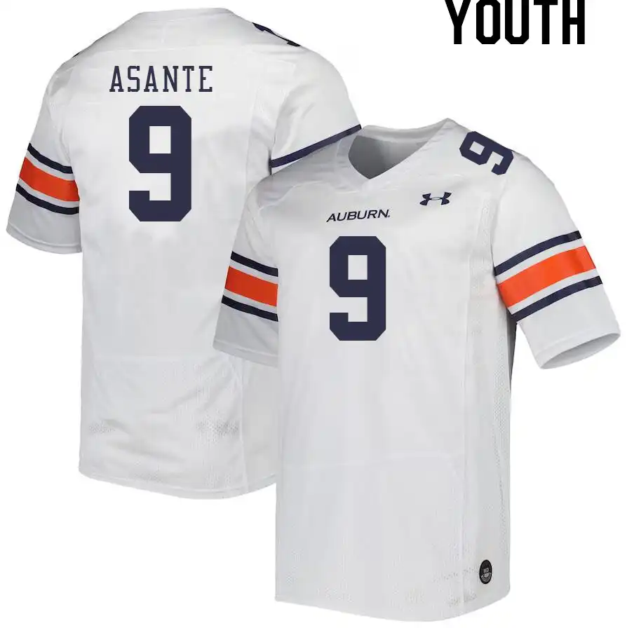 Eugene Asante Auburn Tigers Youth #9 Stitched College White Football Jersey 2412ACRD7