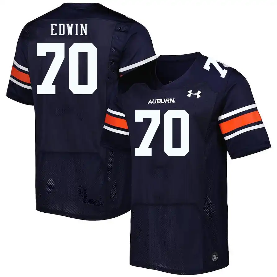 Favour Edwin Auburn Tigers Men's #70 Stitched College Navy Football Jersey 2412NEJO5