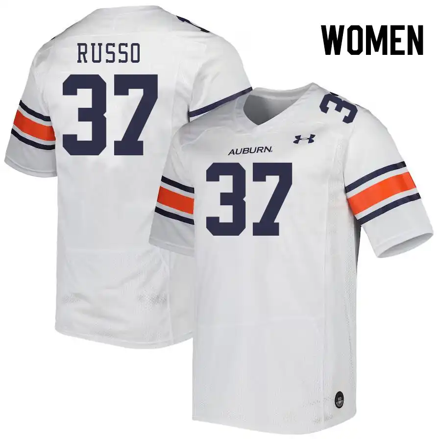 Gabe Russo Auburn Tigers Women's #37 Stitched College White Football Jersey 2412DOVL3