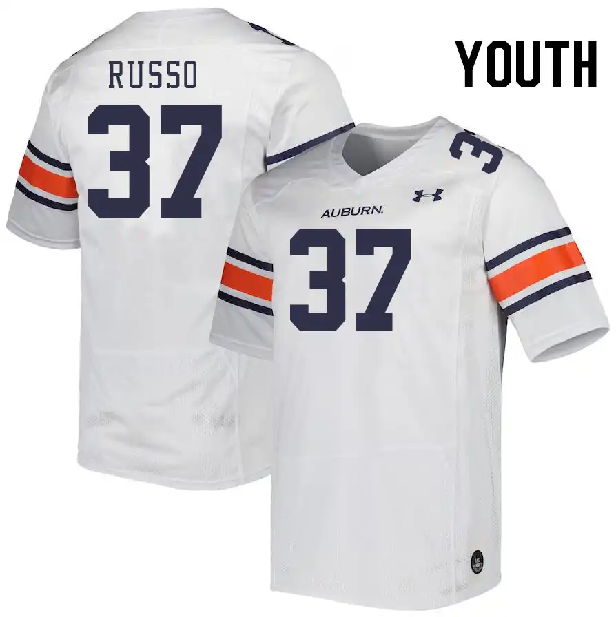 Gabe Russo Auburn Tigers Youth #37 Stitched College White Football Jersey 2412RYLJ8