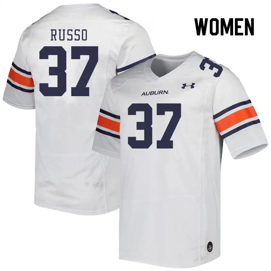 Gabriel Russo Auburn Tigers Women's #37 Stitched College White Football Jersey 2412FTQO1