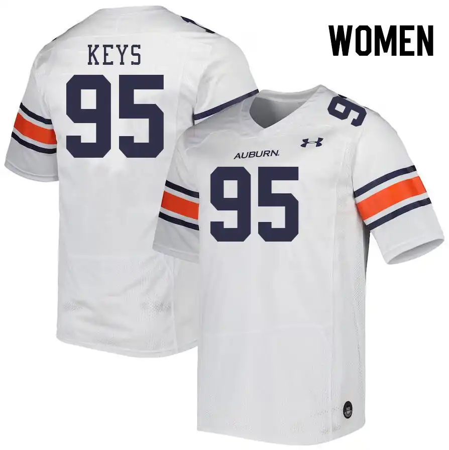 Gage Keys Auburn Tigers Women's #95 Stitched College White Football Jersey 2412PUTB0