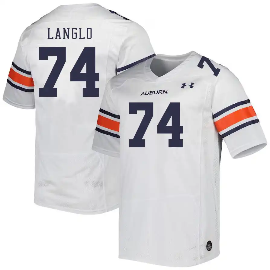 Garner Langlo Auburn Tigers Men's #74 Stitched College White Football Jersey 2412NEOA8