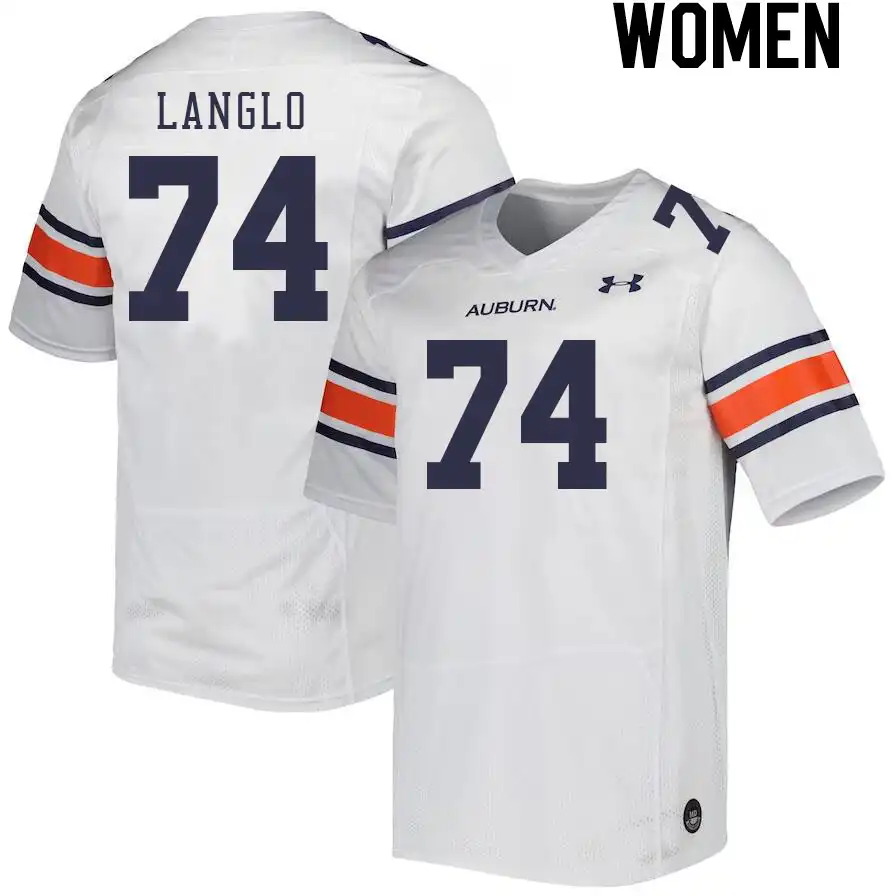 Garner Langlo Auburn Tigers Women's #74 Stitched College White Football Jersey 2412JGRY2