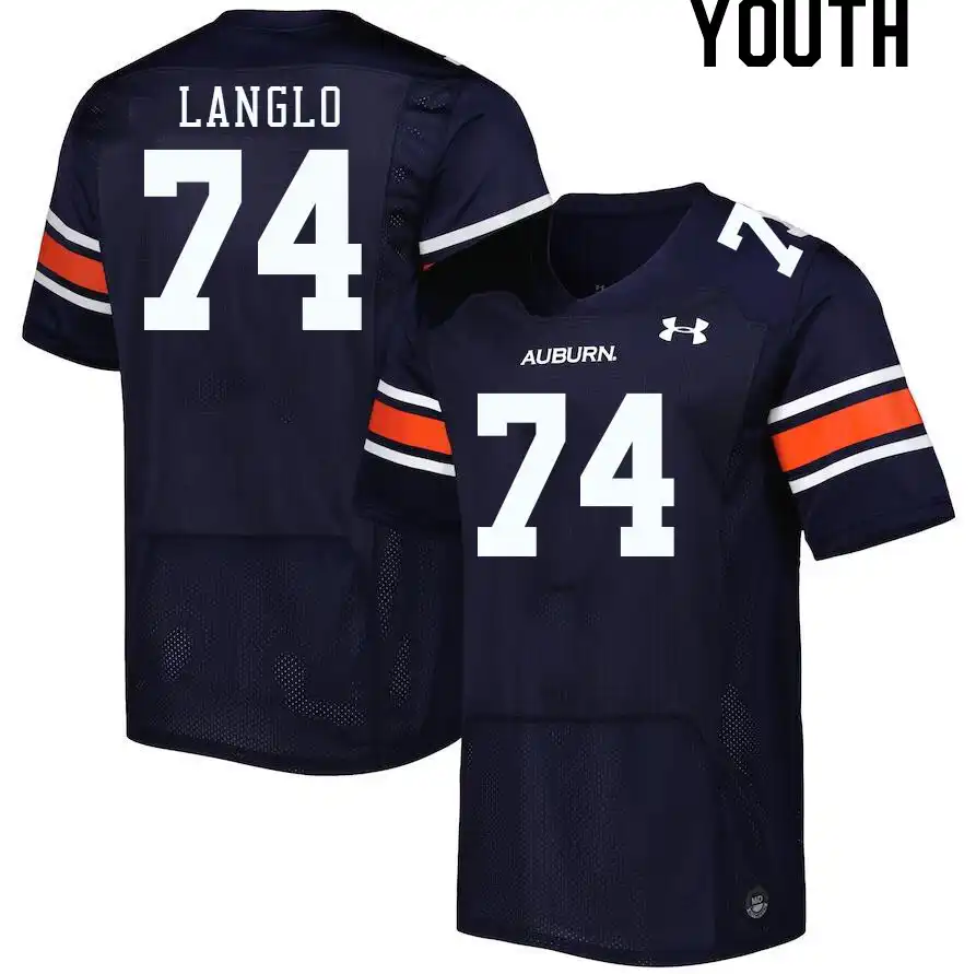 Garner Langlo Auburn Tigers Youth #74 Stitched College Navy Football Jersey 2412TUOW3