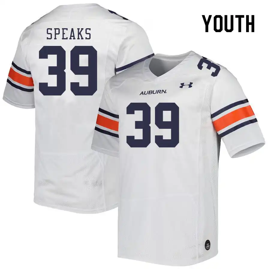 Griffin Speaks Auburn Tigers Youth #39 Stitched College White Football Jersey 2412MYUI8