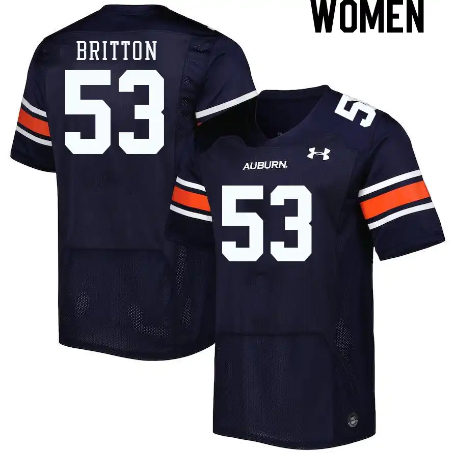 Gunner Britton Auburn Tigers Women's #53 Stitched College Navy Football Jersey 2412WAXR0