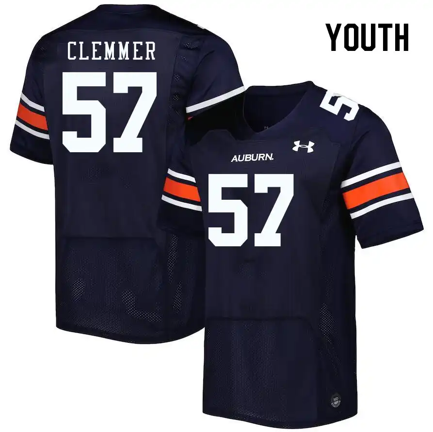 Harrison Clemmer Auburn Tigers Youth #57 Stitched College Navy Football Jersey 2412JBZV6