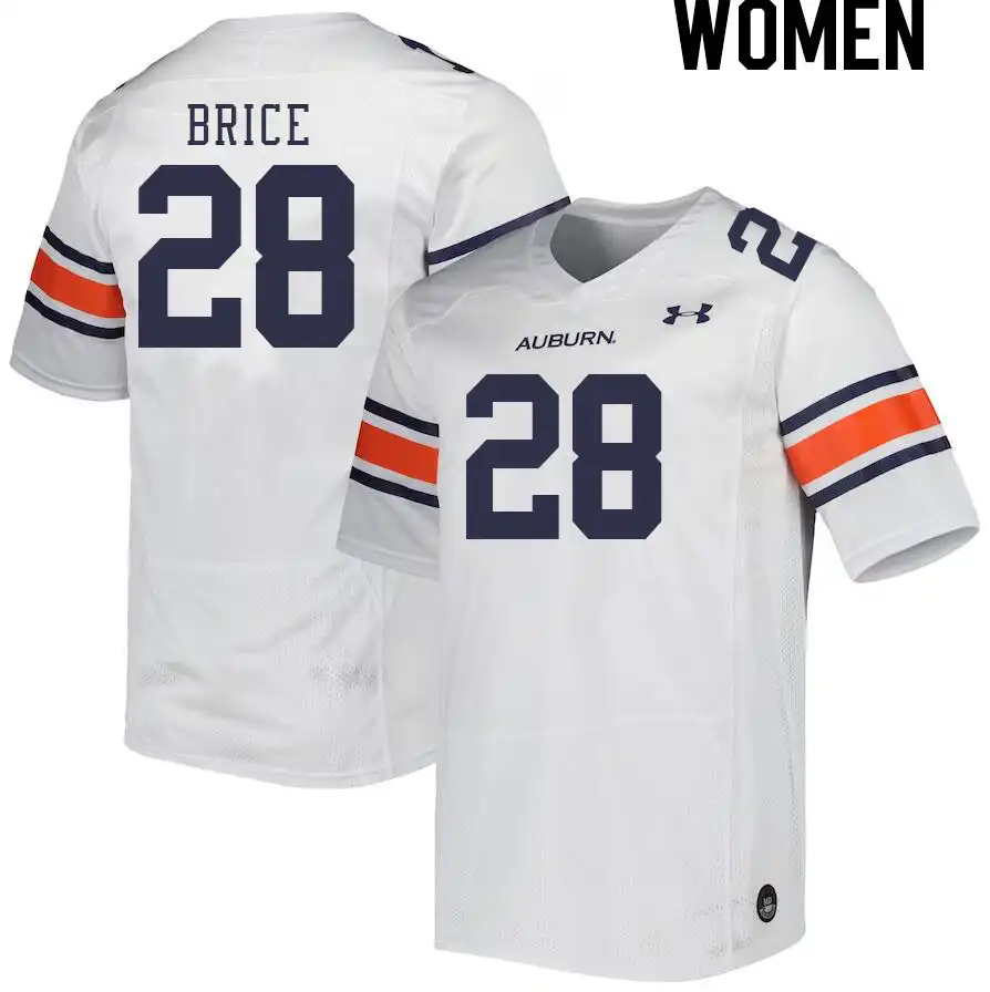 Hayden Brice Auburn Tigers Women's #28 Stitched College White Football Jersey 2412RDDJ5