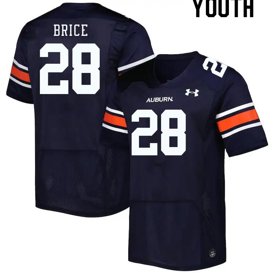 Hayden Brice Auburn Tigers Youth #28 Stitched College Navy Football Jersey 2412VBYC3