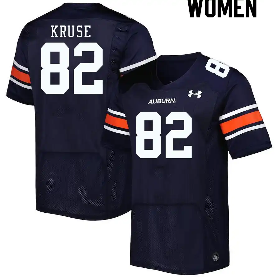 Jake Kruse Auburn Tigers Women's #82 Stitched College Navy Football Jersey 2412GSNA1