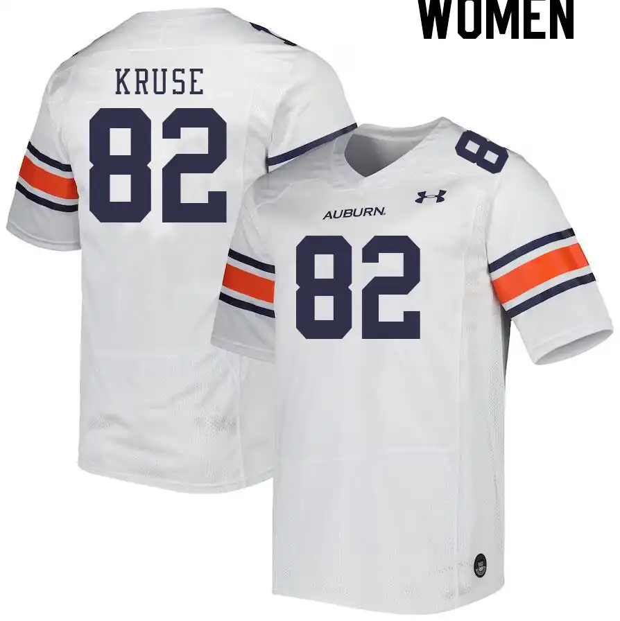 Jake Kruse Auburn Tigers Women's #82 Stitched College White Football Jersey 2412MLQU3