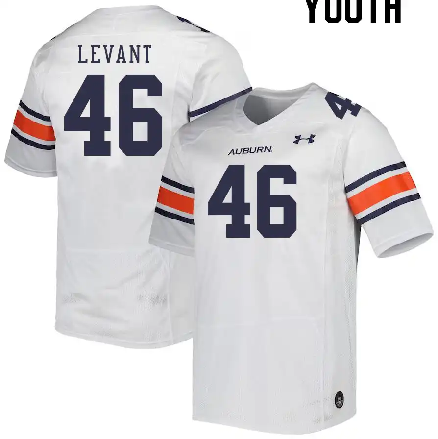 Jake Levant Auburn Tigers Youth #46 Stitched College White Football Jersey 2412TFAH4