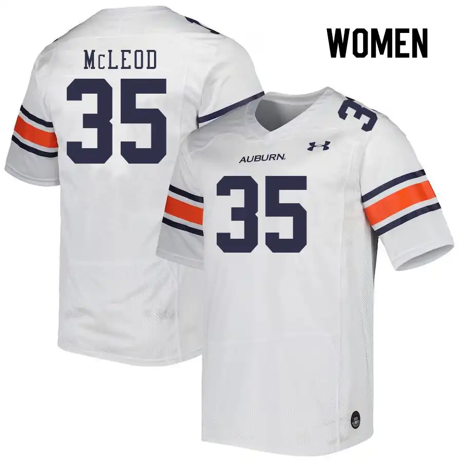 Jalen McLeod Auburn Tigers Women's #35 Stitched College White Football Jersey 2412WKDZ3