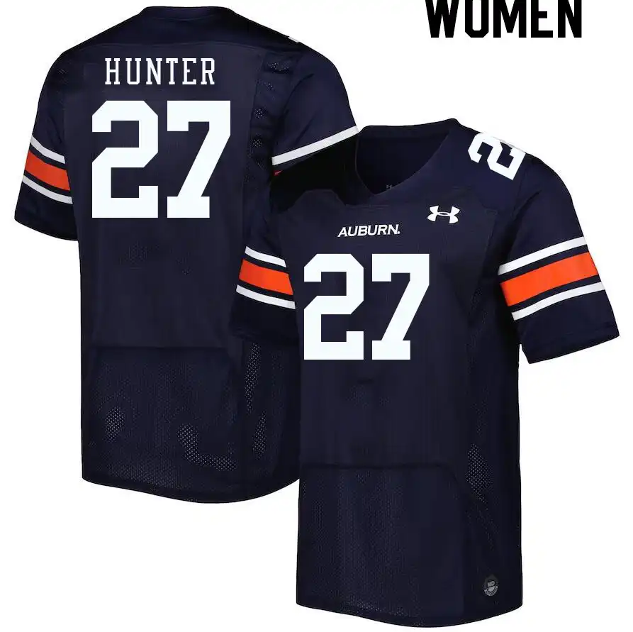 Jarquez Hunter Auburn Tigers Women's #27 Stitched College Navy Football Jersey 2412KOOY8