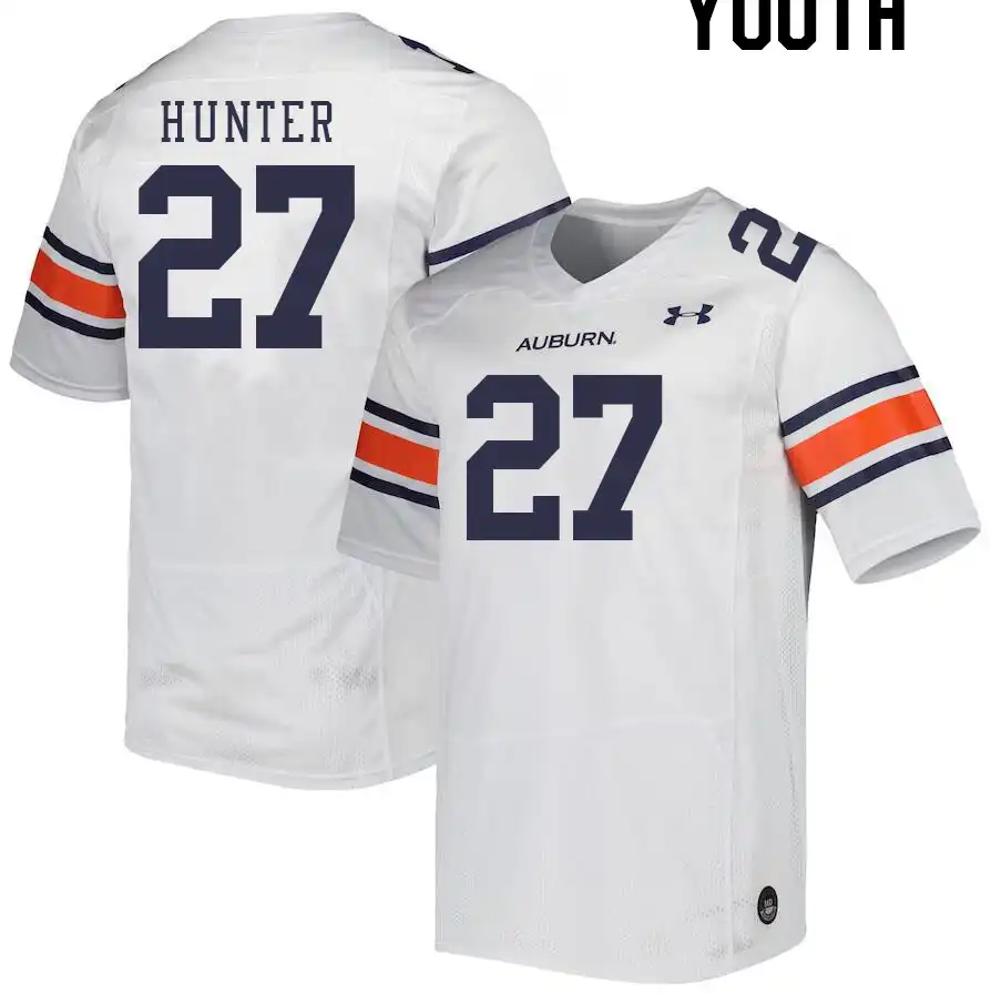 Jarquez Hunter Auburn Tigers Youth #27 Stitched College White Football Jersey 2412ZNJU8