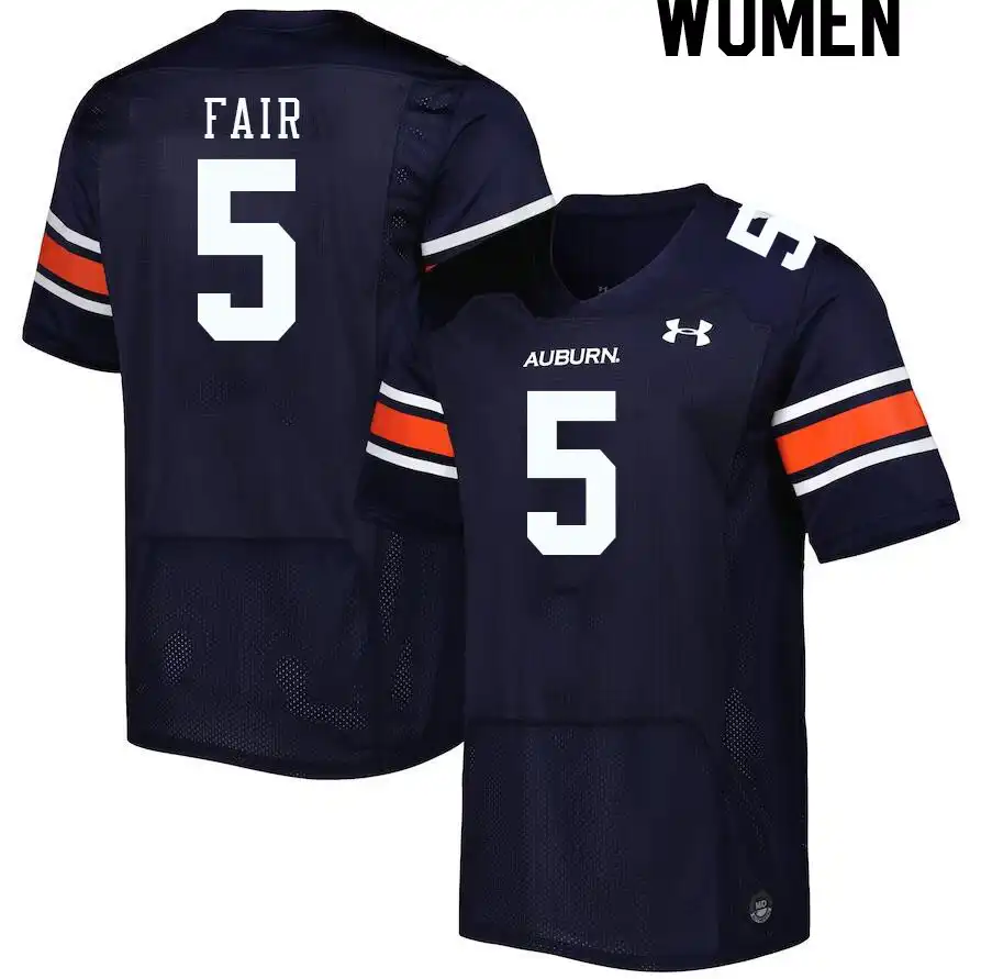 Jay Fair Auburn Tigers Women's #5 Stitched College Navy Football Jersey 2412GXQD3