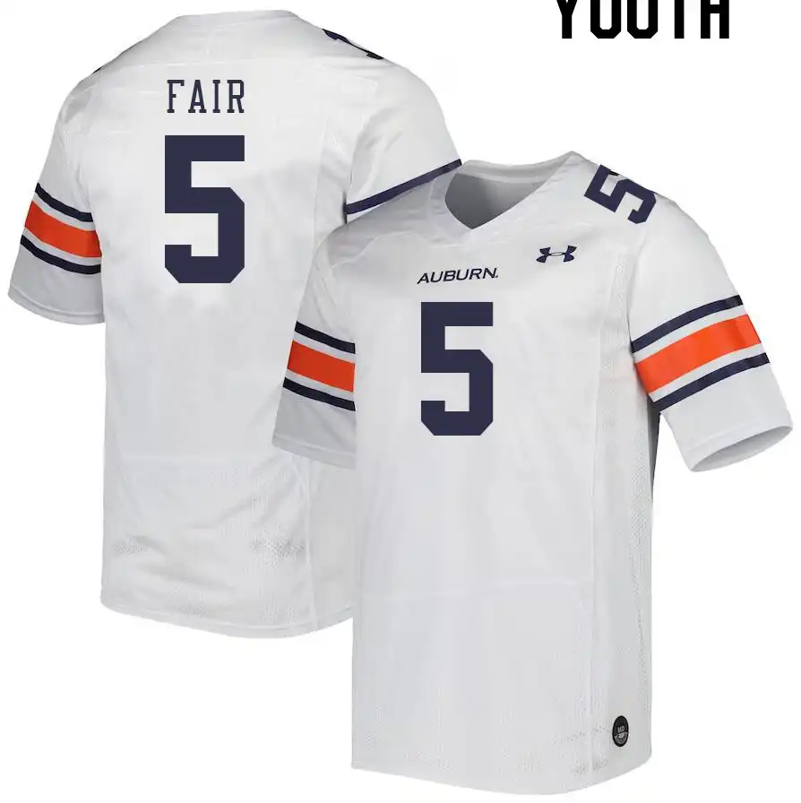 Jay Fair Auburn Tigers Youth #5 Stitched College White Football Jersey 2412FCVW5