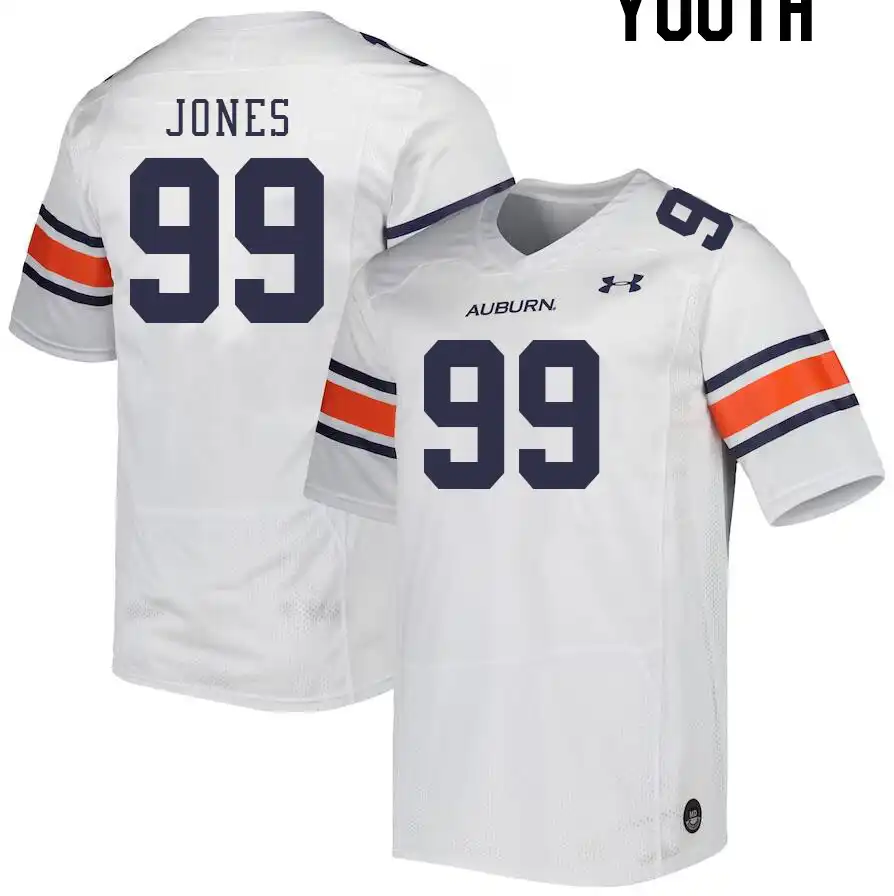 Jayson Jones Auburn Tigers Youth #99 Stitched College White Football Jersey 2412RUCP5