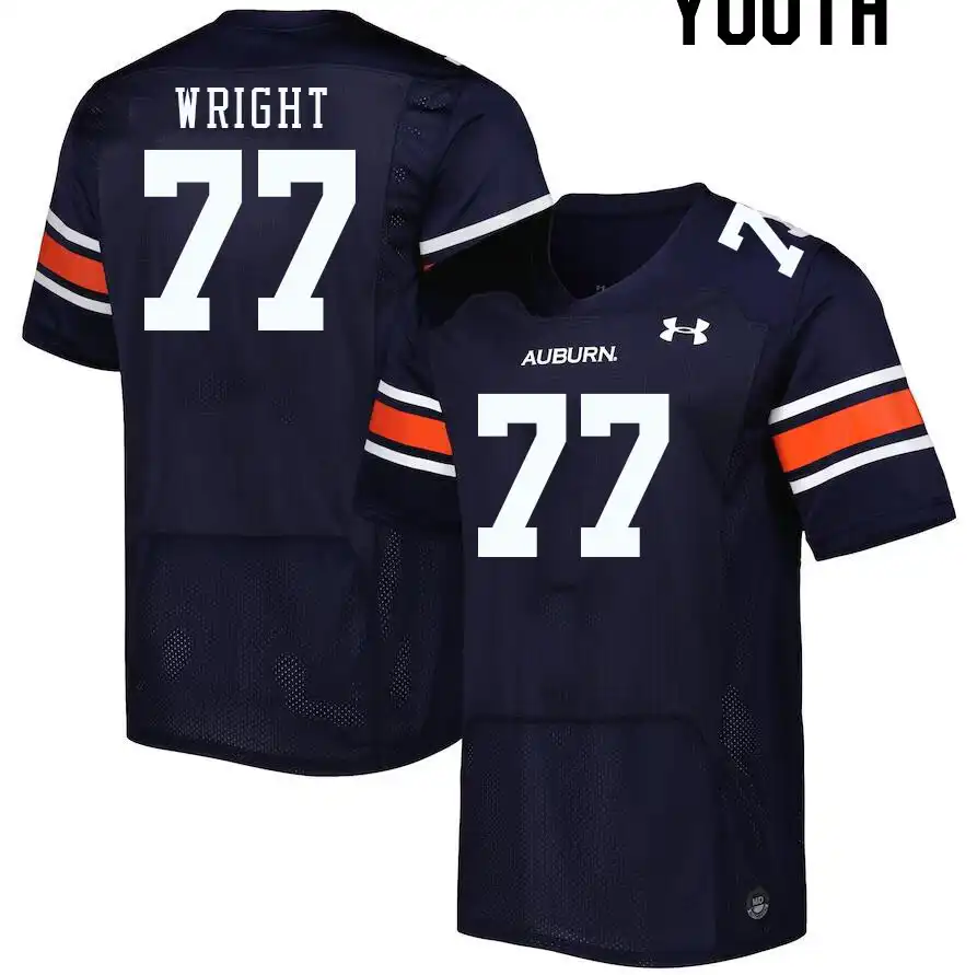 Jeremiah Wright Auburn Tigers Youth #77 Stitched College Navy Football Jersey 2412SXOK1