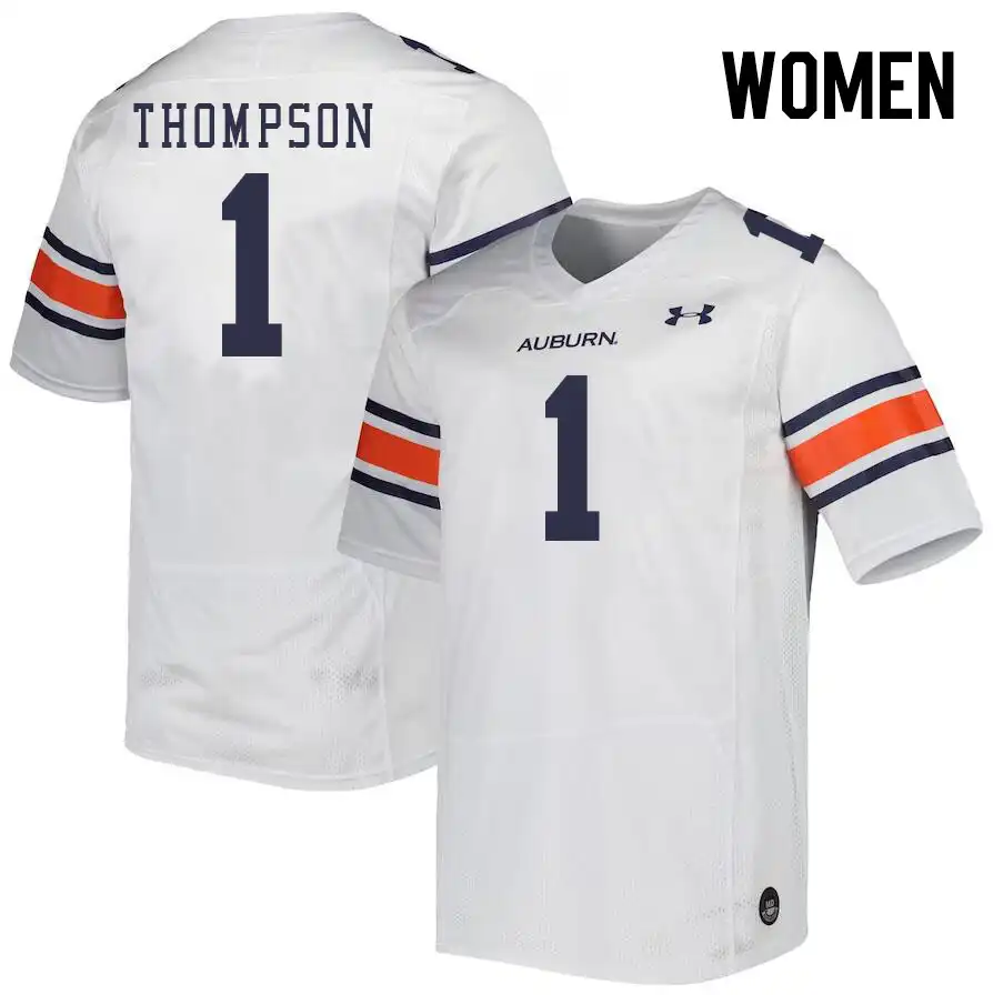 Jerrin Thompson Auburn Tigers Women's #1 Stitched College White Football Jersey 2412QVRQ6